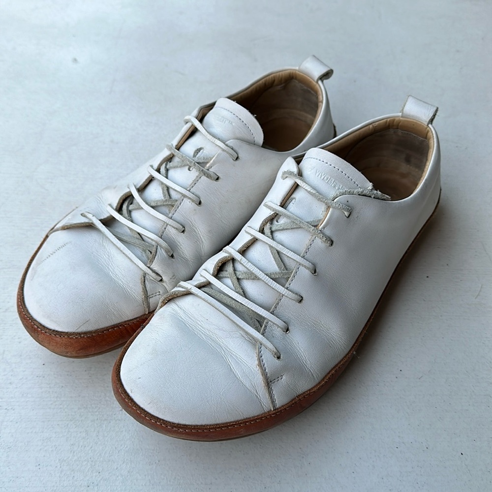 VIVO BAREFOOT | White All Leather Lace Up Sneakers EU 42M
